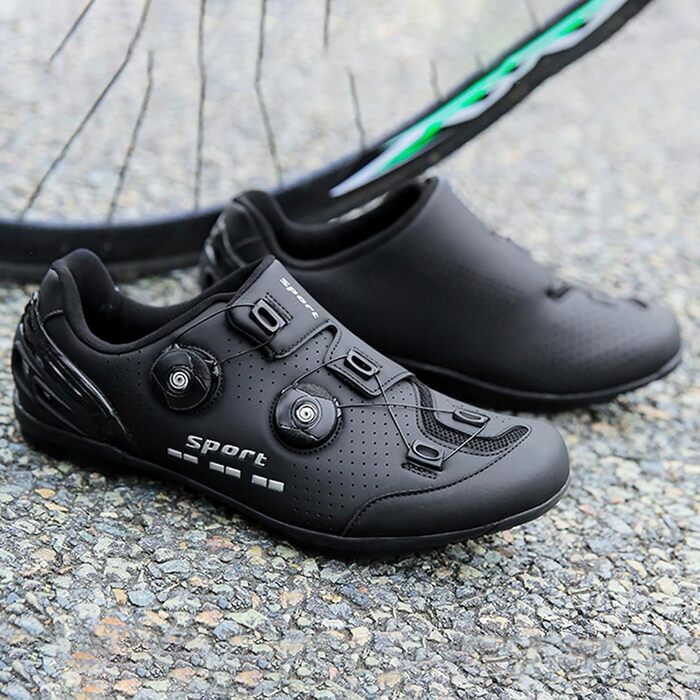 Велотуфлі чоловічі, жіночі, унісекс, для шосе, Indoor Cycling, чорні, 36 EU, антиковзаючі, дихаючі