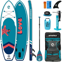 Надувна SUP-дошка WOWSEA Pioneer P1/P2, 245×76×12,7 см, комплект аксесуарів, блакитна, міцна та стійка для відпочинку та спорту