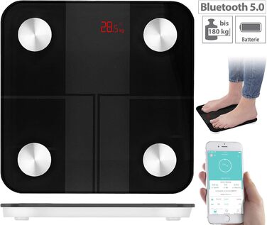 Вага для тіла Newgen Medicals 14-в-1 з аналізом складу тіла, Bluetooth, App, розпізнавання користувача (для ванної кімнати, для літніх людей)