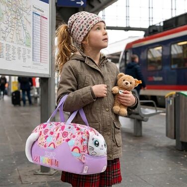 Дитяча спортивна сумка для плавання та подорожей, водонепроникна сумка для футболу та фітнесу (Рожева, з котом)