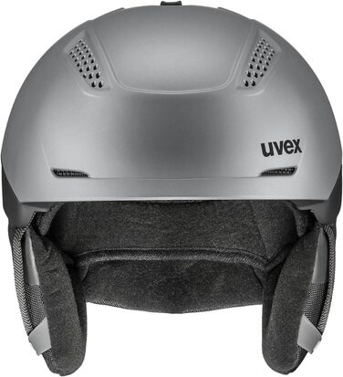Гірськолижний шолом uvex Ultra MIPS для жінок і чоловіків, міцний, змінна підкладка, 55-59 см, сірий-чорний матовий