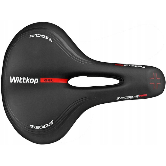 Велосипедне сідло Wittkop Medicus Twin 2.0 гелеве, чорне, 250x180 мм, жіноче
