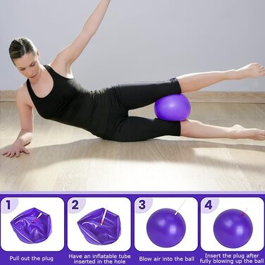 Набір для пілатесу та йоги, 13 предметів: кільце, м'яч, ремінь, кільце-еспандер, ремінь-помічник, набір для пілатесу, фіолетовий