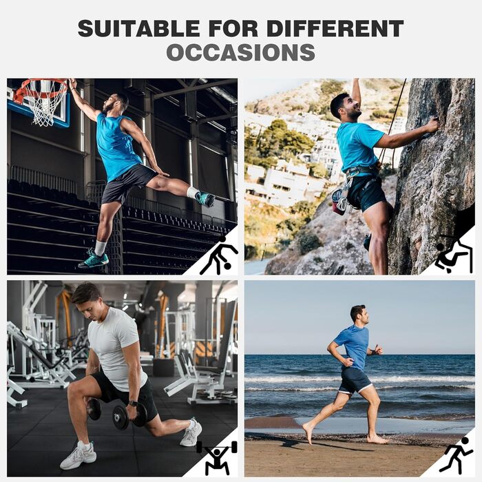 Шорти чоловічі ZENGVEE 3/5 шт. у наборі, з світловідбиваючими смугами, швидковисихаючі, дихаючі, легкі, для тренувань, спорту, воркауту (L, Bgn Blue Green)