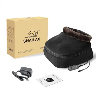Електричний масажер для ніг Snailax з функцією шиацу та підігрівом, 2-в-1 масажер та зігрівач для ніг, масажер для спини, подарунок для чоловіків і жінок