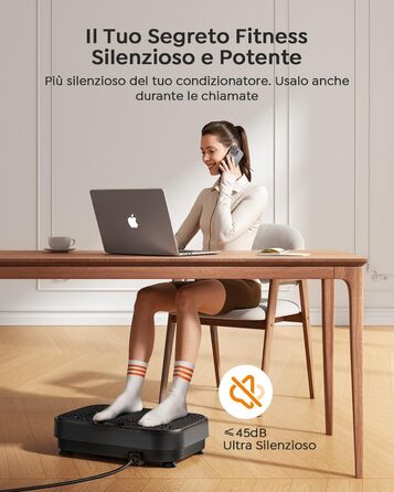 Платформа вібраційна Burever 150W з пультом, 99 рівнів інтенсивності, 5 програм, для масажу ніг, тренувань та формування м'язів, з резинками