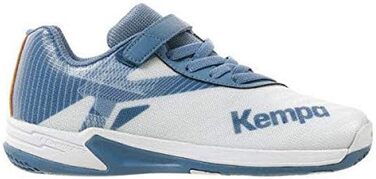 Дитячі гандбольні кросівки Kempa Wing 2.0 Junior - біло-сталево-блакитні (28 EU, вузька колодка)