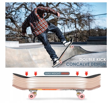 Скейтборд у зборі WeSkate Complete, 80 x 20, Double Kick