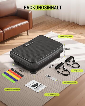 Віброплатформа HomeFitnessCode Mini для жінок - тренажер з різними рівнями інтенсивності, вібротренажер для дому, схуднення, нарощування м'язів, тренування всього тіла, чорний