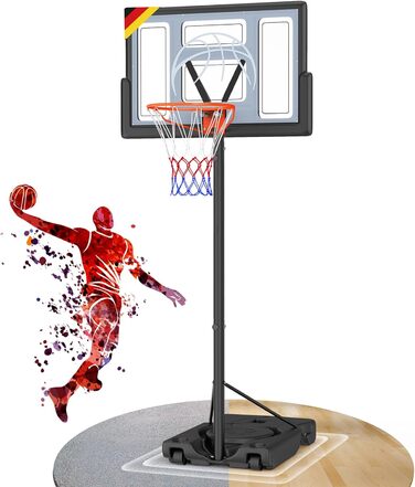 Баскетбольний кошик для вулиці, регульована висота 135-305 см, стійка з задньою панеллю 111x72 см, для дітей, підлітків та дорослих