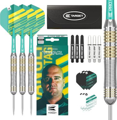 Дротики для дартсу Ziel Rob Cross 22 г латунні, стальні вістря, набір із гаманцем, гравецька серія