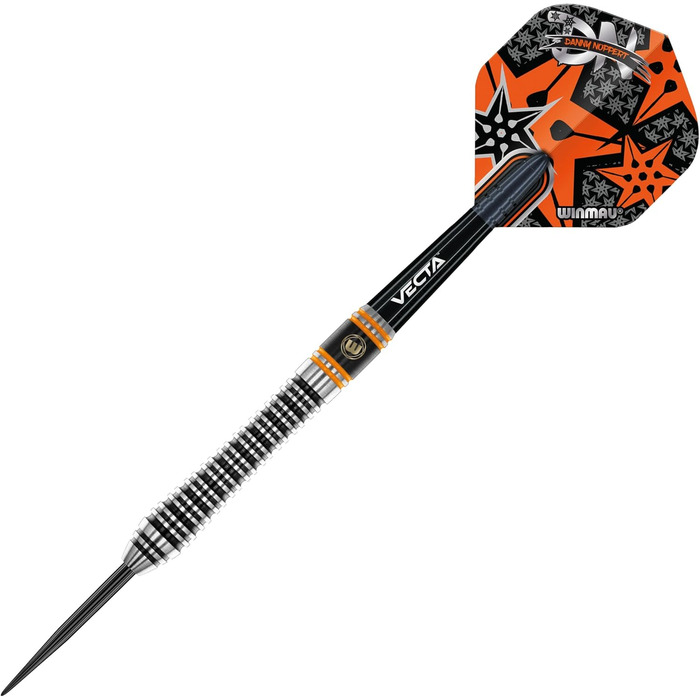 Професійний набір дартсів WINMAU Danny Noppert 2.0, вольфрамові дротики 23 г з оперенням і стрижнями