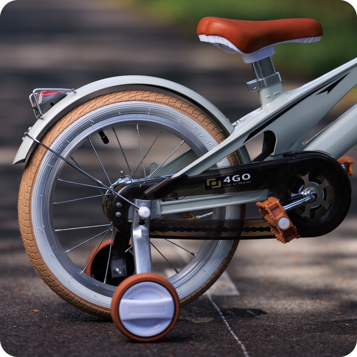 Дитячий велосипед 16 дюймів із бічними колесами, м'ятний, легкий