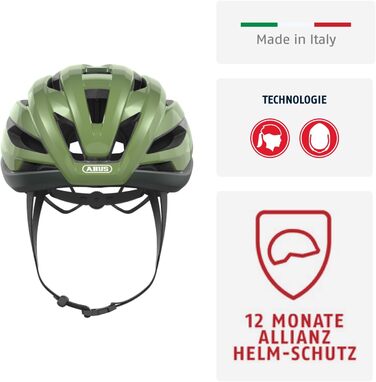 ABUS StormChaser шолом для шосе, зелений (опаловий), L (59-61 см) - для професійного велоспорту, чоловічий/жіночий