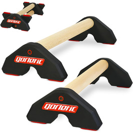Паралетси LowFit PRO Gorletic для каллістеніки та гімнастики, компактні, преміум-якість, магнітний дизайн, білі з червоним