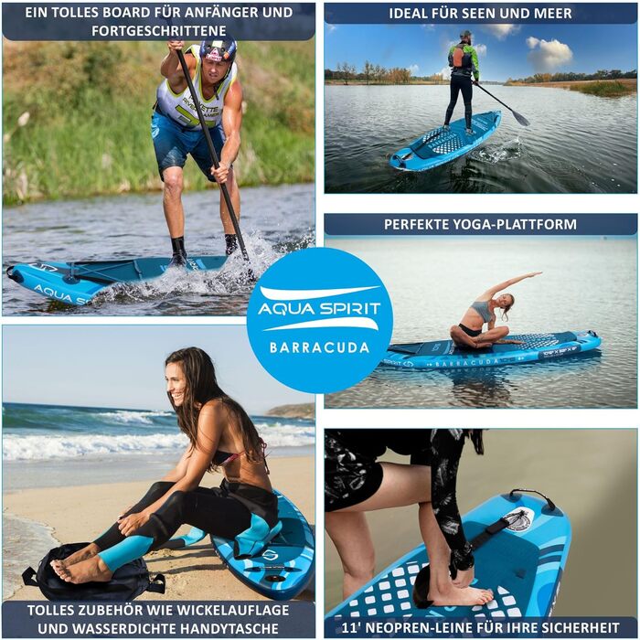 Надувна SUP-дошка Aqua Spirit 320x81x15 см, комплект каяк-набір з веслом, рюкзаком, насосом та аксесуарами, для дорослих початківців і експертів, 2 роки гарантії