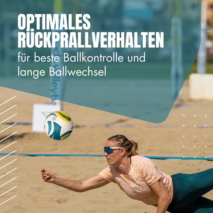 Волейбольний м'яч SunPro для пляжного волейболу, сертифікований DVV, розмір 5, м'яка мікрофібра, PU поверхня - для пляжного та вуличного спорту, подарунок (без насоса)