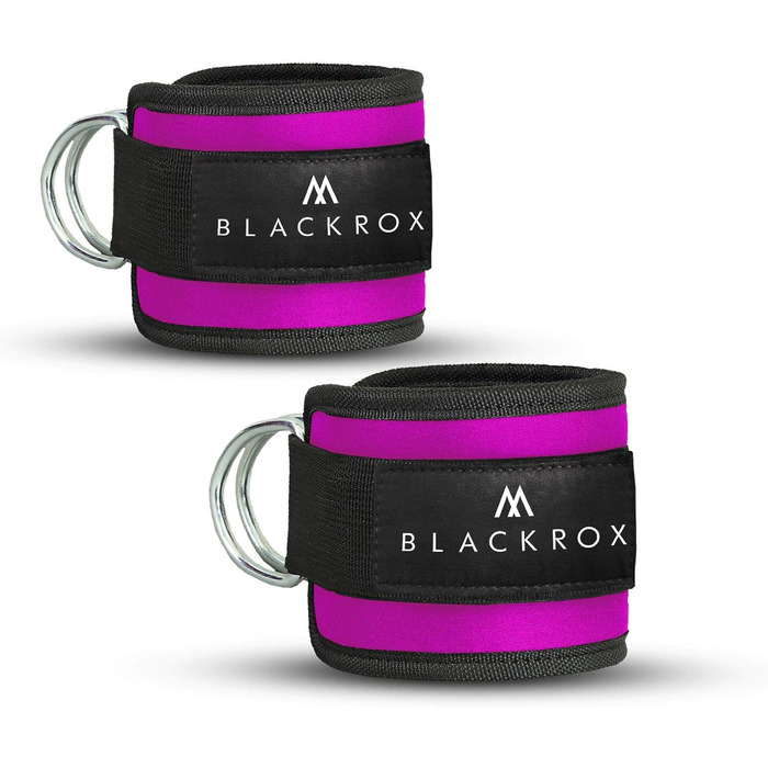 BLACKROX фітнес-манжети на щиколотку для тренувань, 2 шт, рожеві, універсальні для жінок і чоловіків, для кабельної тяги, спортзалу