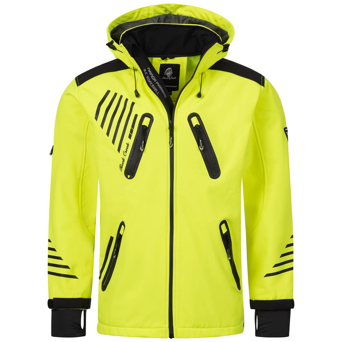 Чоловіча куртка софтшелл Rock Creek Outdoor Windbreaker H-140 S, неоново-жовта