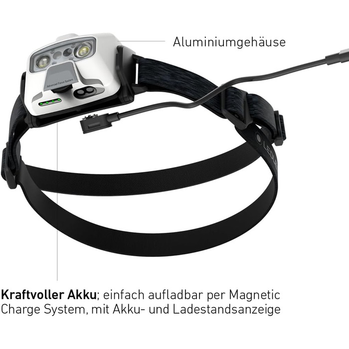 Ліхтар налобний LED Ledlenser HF6R Core 800 Lumen, водонепроникний IP68, з червоним світлом, для активного відпочинку