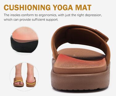 Чоловічі сандалі ONCAI з регульованими ремінцями, відкритим носком, спортивні слайди, пляжні сандалі з м'якою устілкою та підтримкою склепіння стопи, розмір 43.5 EU, хакі