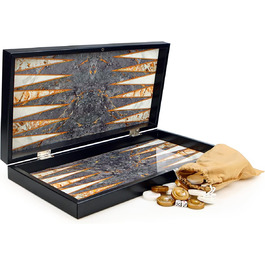 Набір для гри в нарди Yenigun з імітацією східного мармуру XXL