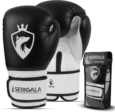 Боксерські рукавички Serigala для боксу, MMA, муай-тай, тренувань із боксерською грушею та спарингів, з підвищеною стабільністю та ударною силою, у комплекті з сумкою