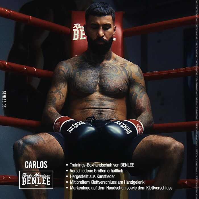 Боксерські рукавички BENLEE Carlos 16oz чорно-золоті для тренувань (бокс, кікбоксинг, спаринг) з гелевою накладкою та липучкою