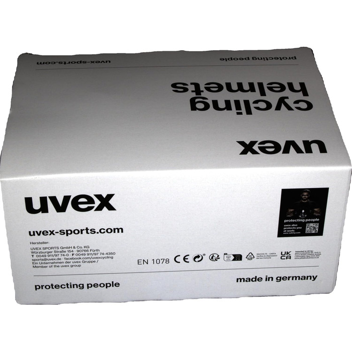 Велосипедний шолом UVEX Quatro CC, синьо-білий, 56-61 см