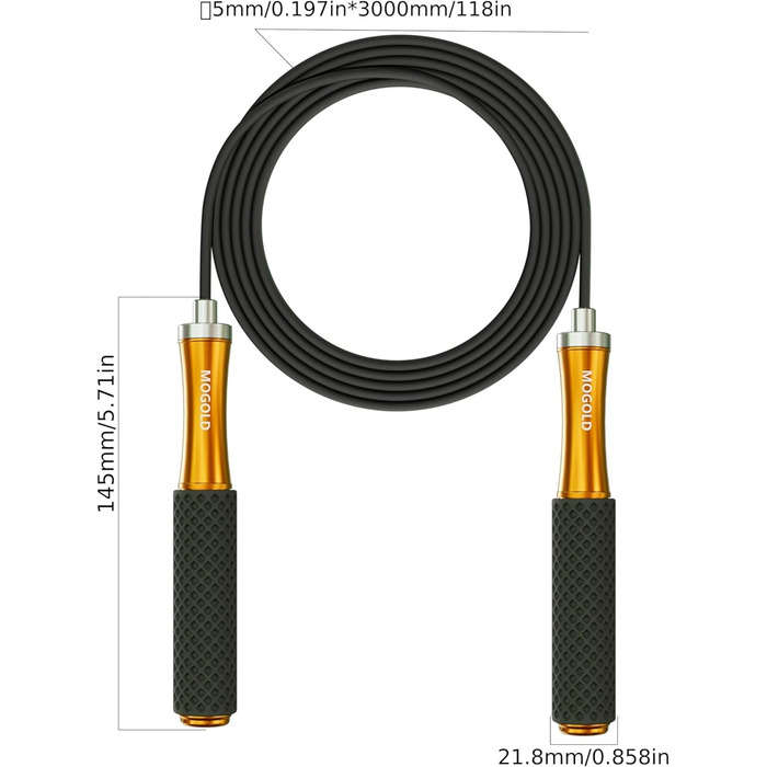 Стрибкове канат для чоловіків, жінок, дітей – з подвійним кульковим підшипником, 360-градусним обертанням, металевою ручкою, ядром з силіконовою ручкою, регульований, 3 м, для фітнесу, схуднення (зелений)