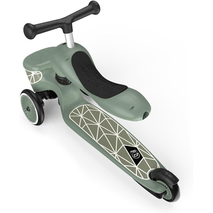 Біговел Scoot & Ride Highwaykick 1 Lifestyle з сидінням та контейнером (Зелені лінії)