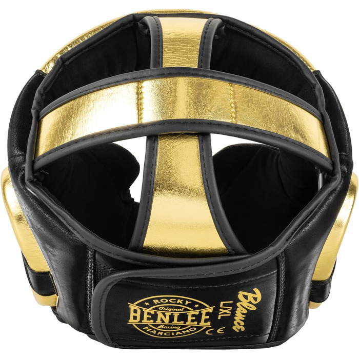 Захисний шолом BENLEE BLANCE з екошкіри, чорний/золотий, L-XL