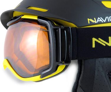 Лижна маска NAVIGATOR OMIKRON, унісекс, жовта, для сноуборду та гірських лиж, універсальний розмір