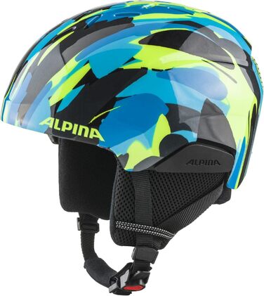 Гірськолижна маска ALPINA PANOMA MAG. Q з незапотіваючими, ударостійкими змінними лінзами OTG, 100% UV-захист, для дорослих, неон-синьо-зелена, 46-51 см