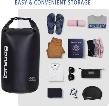 Водонепроникний мішок IDRYBAG 20L: для каякінгу, сплавів, відпочинку на пляжі та подорожей