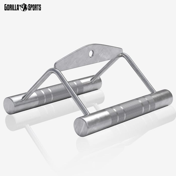 GORILLA SPORTS® набір рукояток для тяги, тросовий та трицепсовий, з/без обертального механізму, окремо або в наборі, хромований, насічка, до 200 кг, паралельний, для блочного тренажера