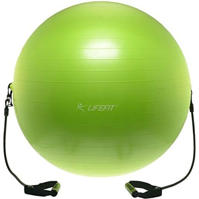 Гімнастичний м'яч Lifefit Balance 55 см з еспандерами, світло-зелений