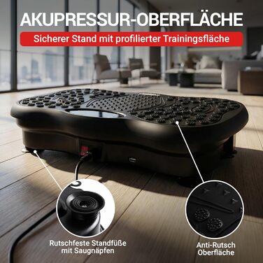 Платформа вібраційна Miweba Sports для дому: масаж, схуднення, фітнес, тренування.. Чорний колір.