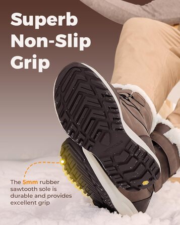 Черевики зимові чоловічі FitVille широкі, теплі, водонепроникні, з підкладкою, короткі, зимові, для вулиці, антиковзаючі (42 EU, коричневі)