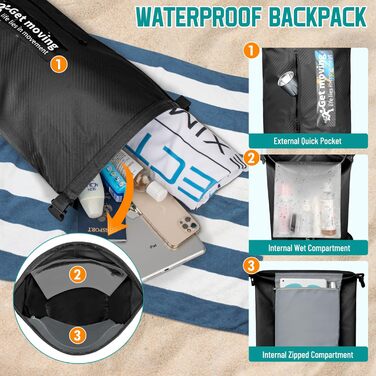 Водонепроникний мішок Dry Bag 20L RollTop: рюкзак, packsack, Seesack для каякінгу, рафтингу, риболовлі