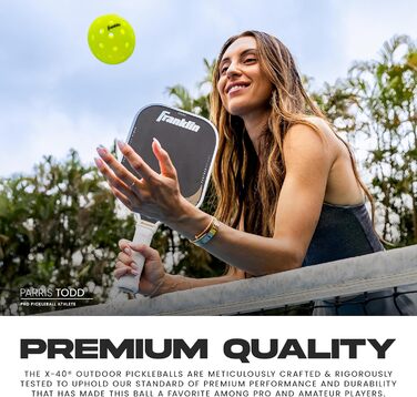 Franklin Sports Pickleball-X Performance 40 Outdoor-Bälle - Жовті м'ячі для піклболу, 40 шт.