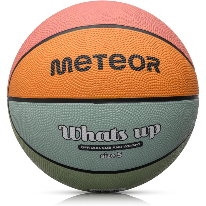 Дитячий баскетбольний м'яч meteor Whats UP, розмір 5, для дітей 4-8 років, легкий, м'який, синьо-оранжевий, для тренувань