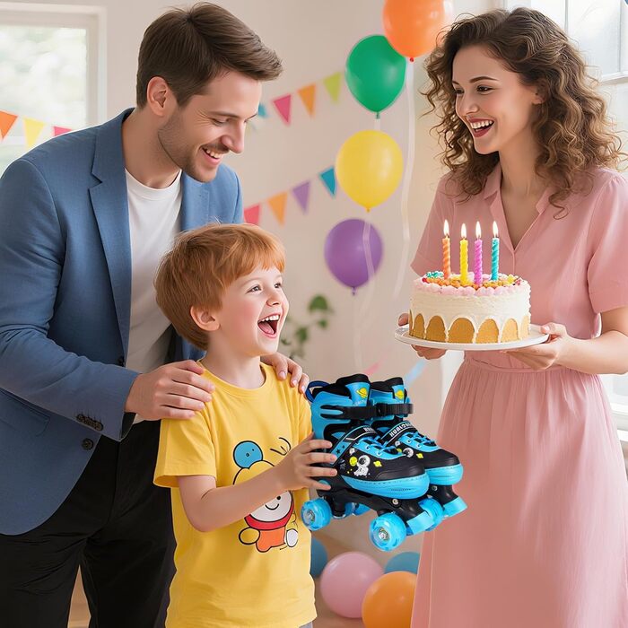 Дитячі ролики Kinder Rollschuhe, блакитні, регульовані, для дівчаток та хлопчиків, розмір 32-36 EU