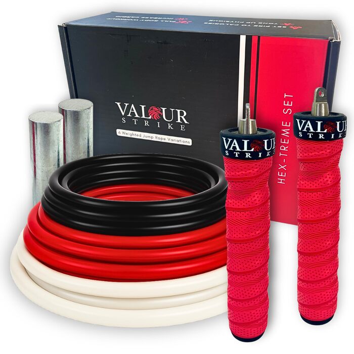 Обважнене скакалка Valour Strike Hex-Treme Set для кардіо-тренувань, HIIT та фітнесу вдома та на вулиці