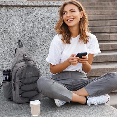 Спортивна сумка G4Free для піклболу та тенісу, слінг на плече, унісекс, для подорожей і спорту, світло-сіра
