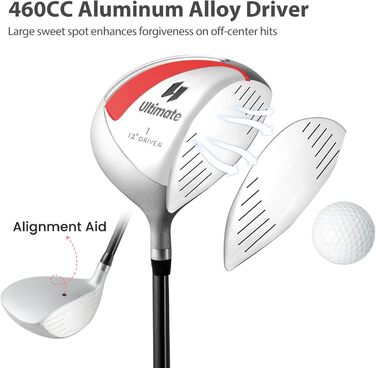 LIFEZEAL Комплект жіночого гольф-сета: ключки, сумка, драйвер, фейрвей, гібрид, айрон (6-9, P), паттер