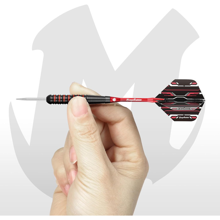 Набір дартсів MageRabbit Steeltip, 12 металевих дротиків 20 г з алюмінієвими держателями, 24 хвостовики, захист для хвостовиків, інструмент для дартсу, сині та червоні дротики зі сталевими вістрями