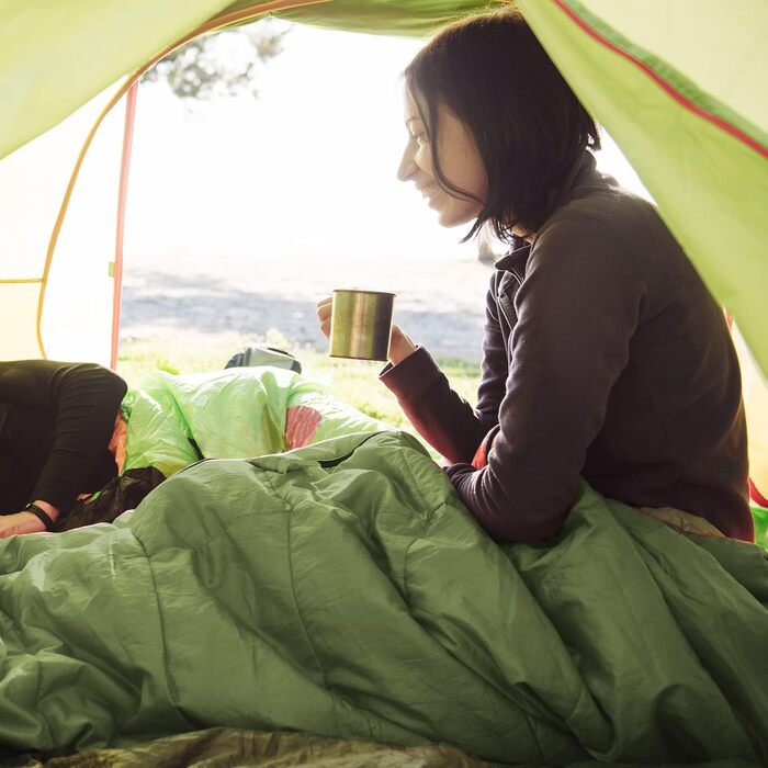 Спальний мішок Azark Premium, 350 г/м², легкий та водонепроникний, для 4 сезонів, кемпінг, туризм, відпочинок на природі, для дорослих та дітей (зелений)