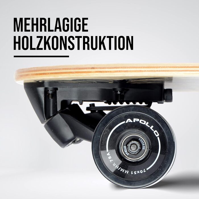 Скейтборд Apollo Barrel Board – компактний круїзер для міста, підходить для дітей і дорослих, ідеальний для початківців, легкий та маневрений міський лонгборд