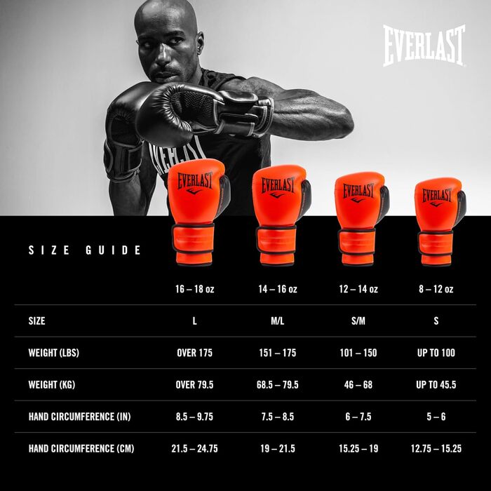Боксерські рукавички Everlast Powerlock 2R (RED, 16OZ) – унісекс, дорослі